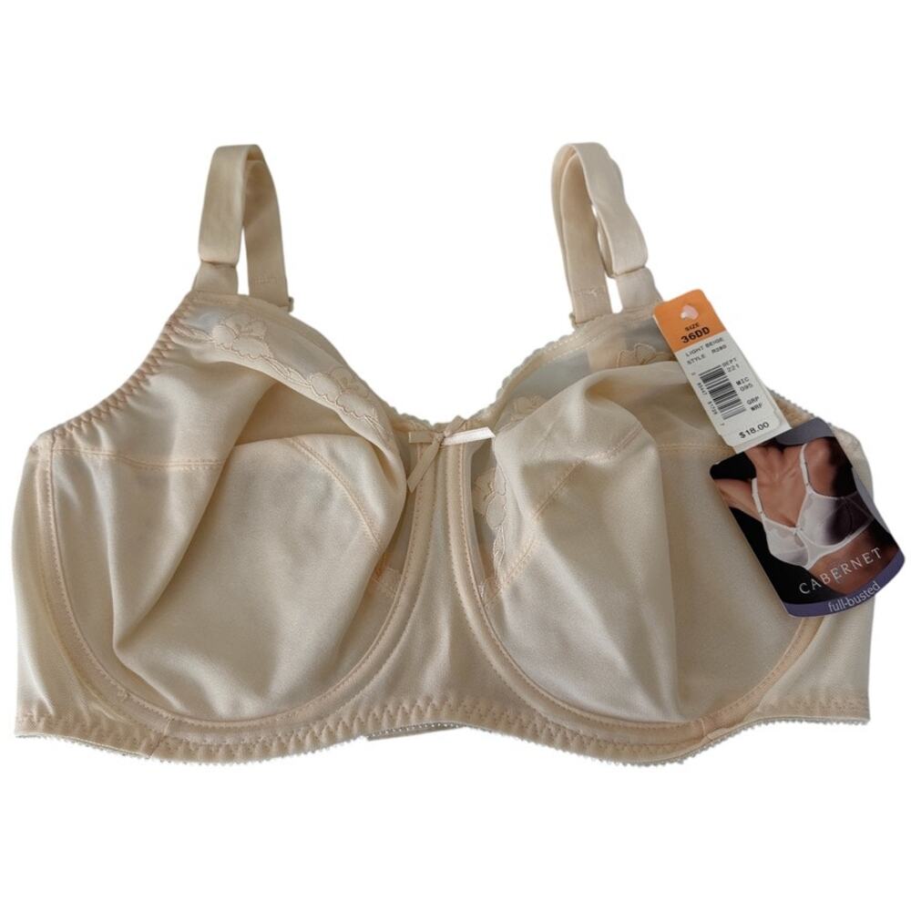 Cabernet R280 Full-Busted Full Coverage Underwire Bra Light Beige Size 36DD NEW